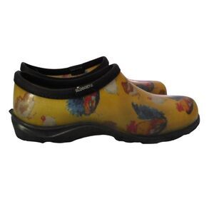 Sloggers Chicken Yellow Waterproof Slip On Garden Rain Clog Shoes Size Womens 9
